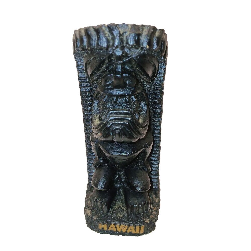 Hawaiian Lava Tiki Figurine Hawaii Souvenir Polynesian God 4.5 in Tall